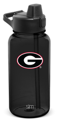Collegiate Plastic Summit Water Bottle with Simple Flip Straw Lid - Georgia